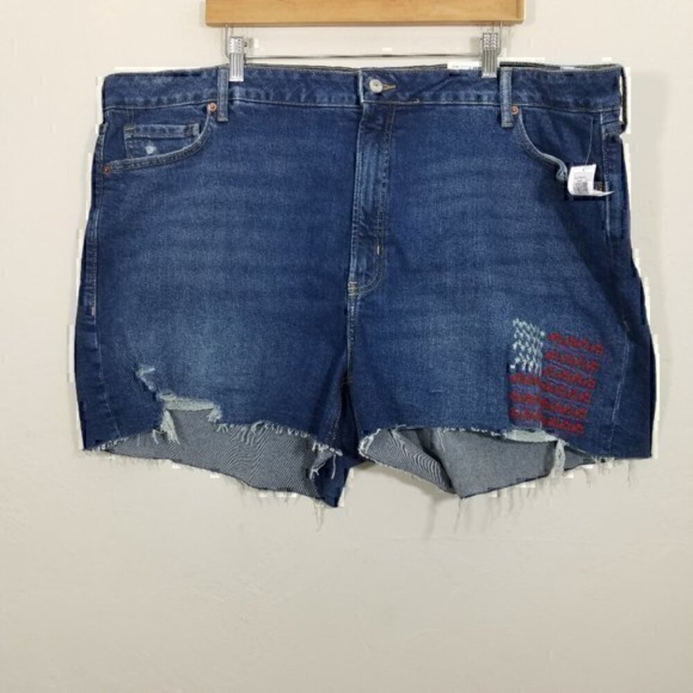 NWT Old Navy Hi-Rise O.G. Straight Secret-Smooth Pocket Embroidered Shorts